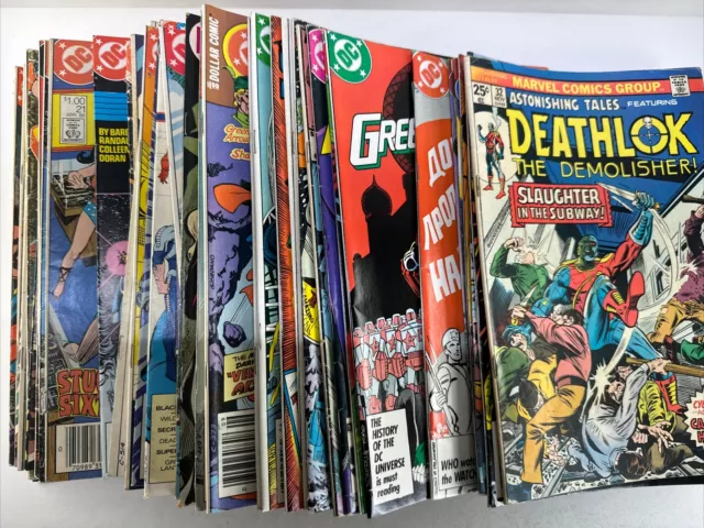 Lot Of 50 Mixed SUPERHERO Comic Books: Mostly DC some MARVEL Superman Batman etc