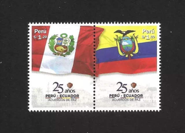 Peru 2023 , Flags Peru Ecuador Peace Agreement , Se-tenant