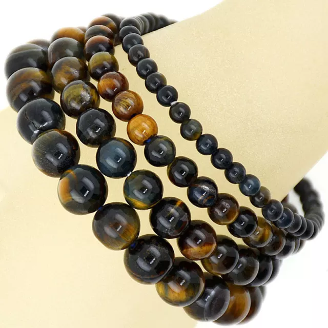 Handmade Natural Healing 4mm 6mm 8mm 10mm Gemstone Round Beads Stretch Bracelet