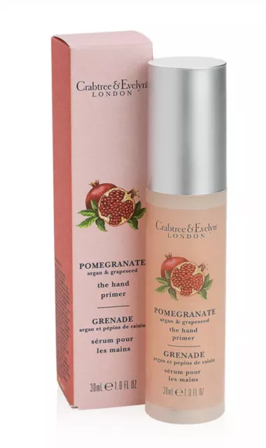 Crabtree & Evelyn Pomegranate & Argan Oil The Hand Primer 30ml New in Box