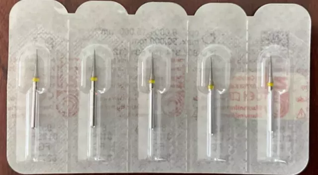 NTI KERR AXIS Dental Diamond 852-012SF FG 5/pk Pointed Taper Super Fine Grit