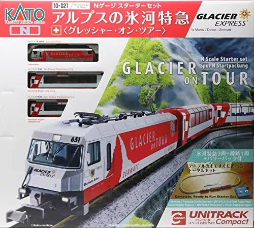 KATO Starter Set Alps Glacier Express GlacierOnTour 10-021 ModelTrain+Rail+Power