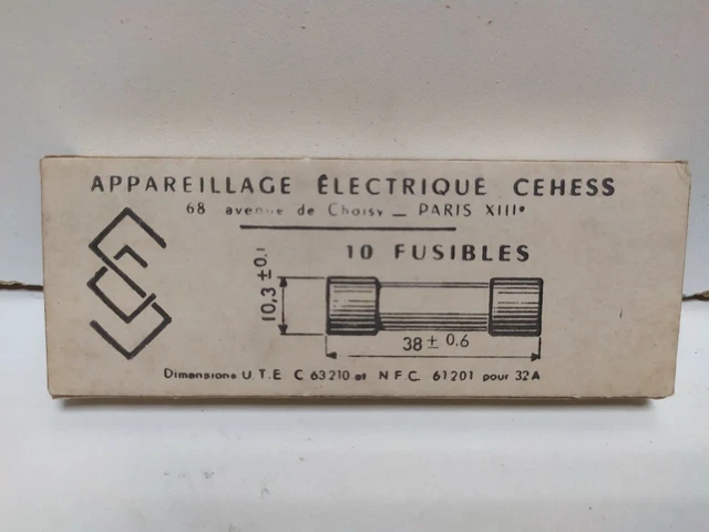 Boîte de 10 fusibles verre référence DW20-40 (40A)