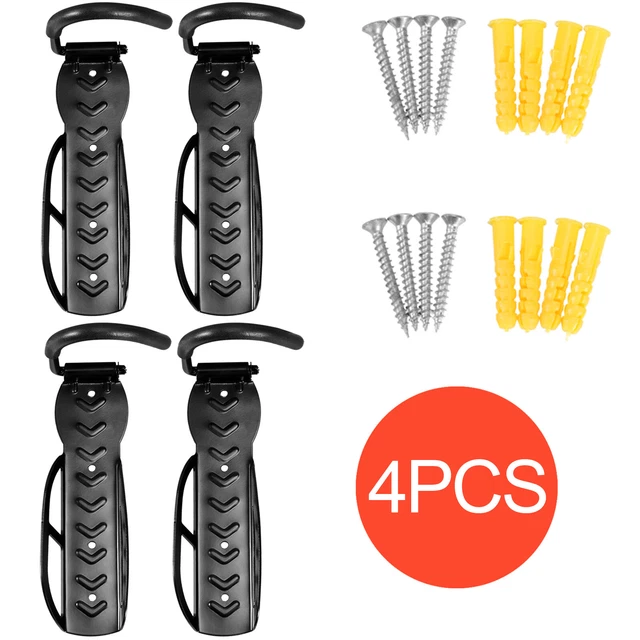 4PC Bicycle Cycling Wall Mount Hook Hanger Garage Storage Holder Rack Bike Stand