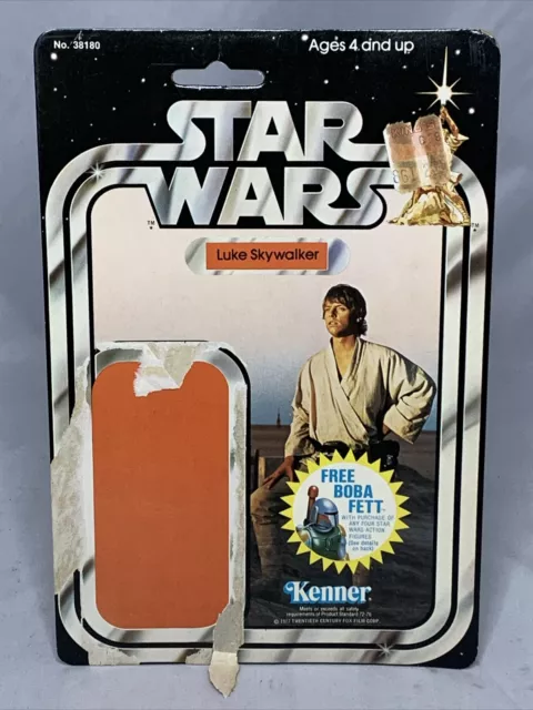 VTG Kenner Star Wars Luke Skywalker 20 Back Cardback ONLY w Boba Fett Offer