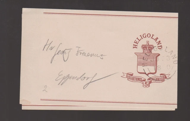 Ganzsache Helgoland S2 Streifband abgestempelt Helgoland 1880