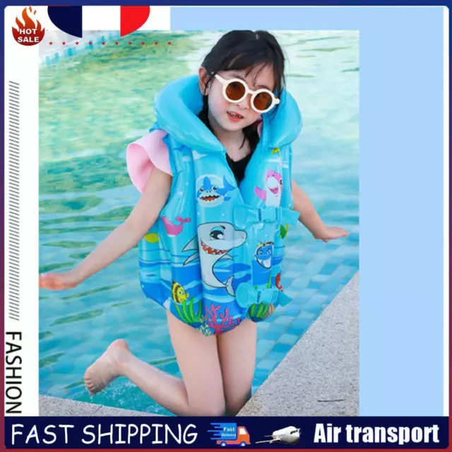 PVC Buoyancy Vest Lightweight Inflatable Safe Outdoor Accessories (XL Blue) FR