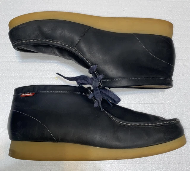 Clarks Stinson HI Ankle Leather Boot Dark Blue Men's Size 12M US EUC