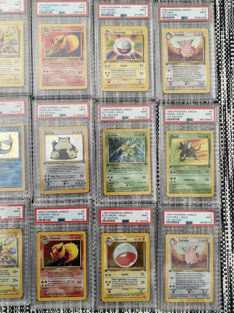 Komplettset, 1. Auflage Dschungel-Pokémon, PSA 9, 64/64, neuwertig, WOTC Vintage 4