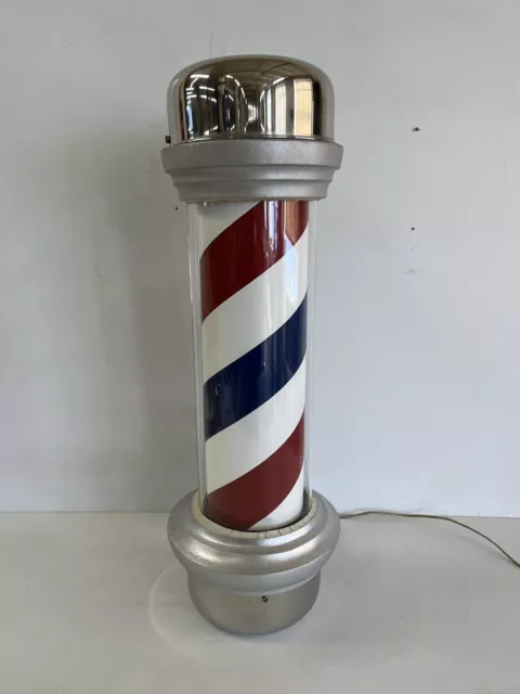 Vintage Williams Marcy Model 55 Barber Pole Glass Cylinder With Light 1950s