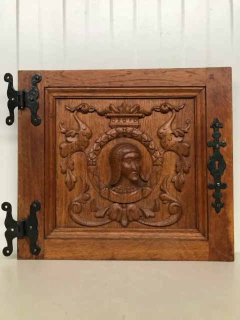 Stunning Neo Renaissance Door panel Carved all over with faces 1s 4