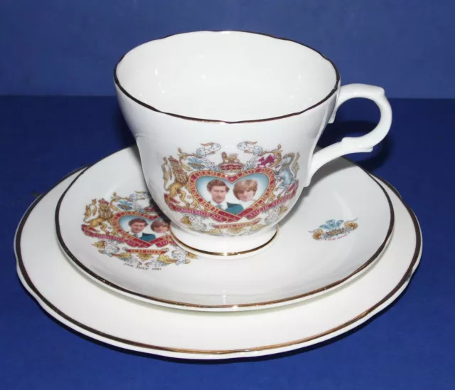 CROWN TRENT * Prince Charles & Diana * Royal Wedding * Cup , Saucer & Side Plate