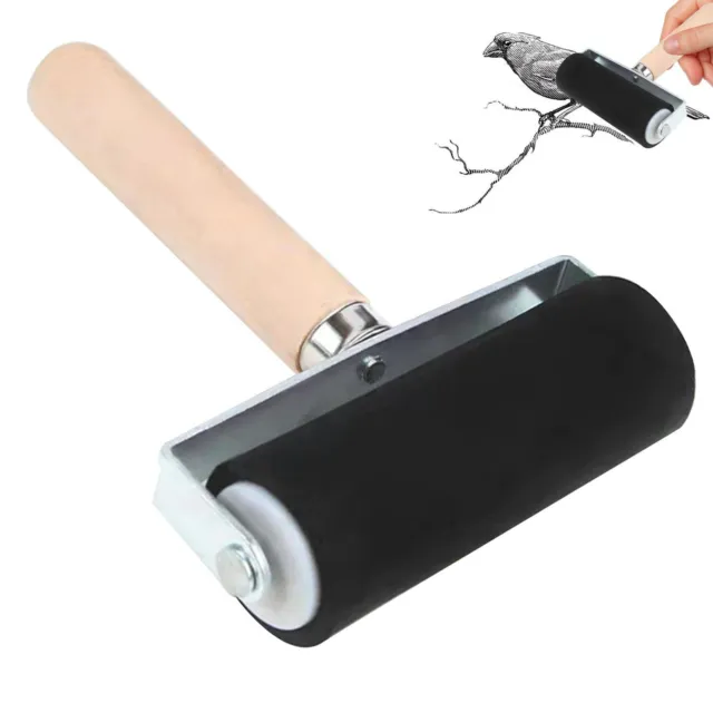 4-Inch Rubber Brayer Roller Tool for Printmaking Painting Print Ink and Stamping