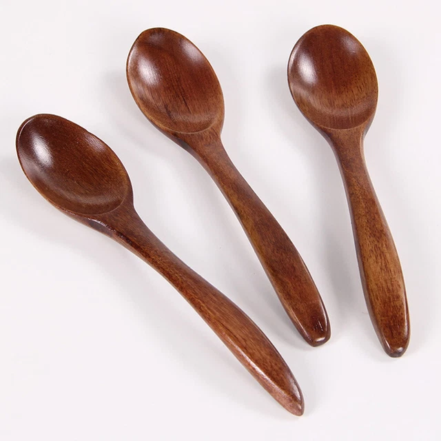 4 piezas pala de miel cuchara de sopa de madera para comer cuchara de miel tesoro