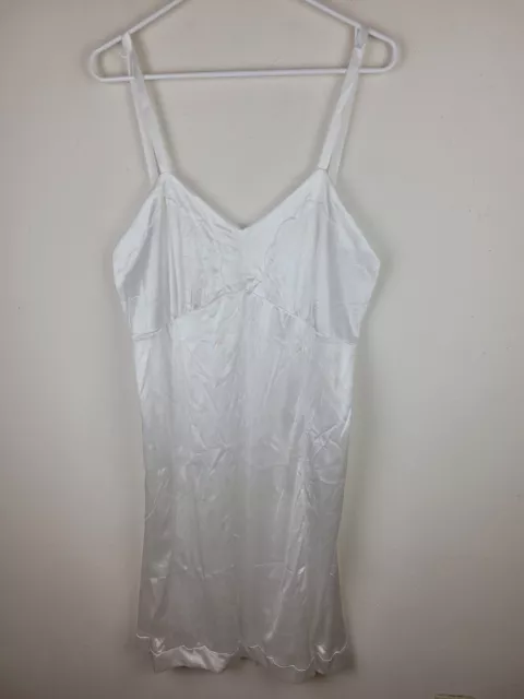 Vintage Wonder Maid Slip Dress 38 White Nylon Full Slip Lingerie Nightgown USA
