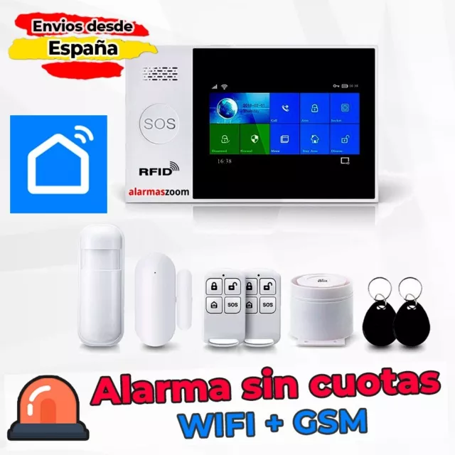 Alarma Hogar gsm+WiFi Castellano sin cuotas para casa. Facil