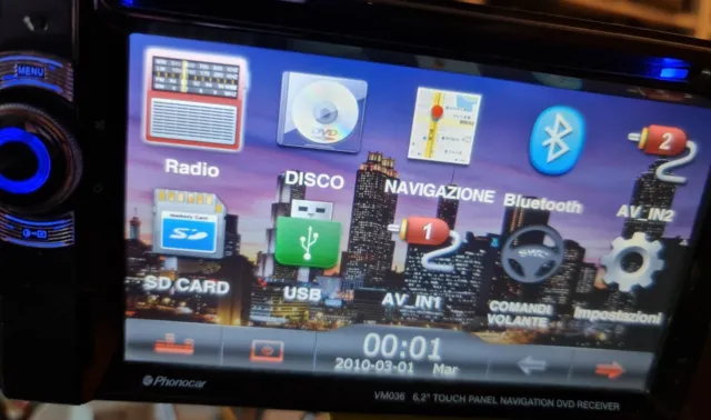 Autoradio 2din Phonocar VM036 Monitor Smartphone Link Navigazione USB/SD/BT