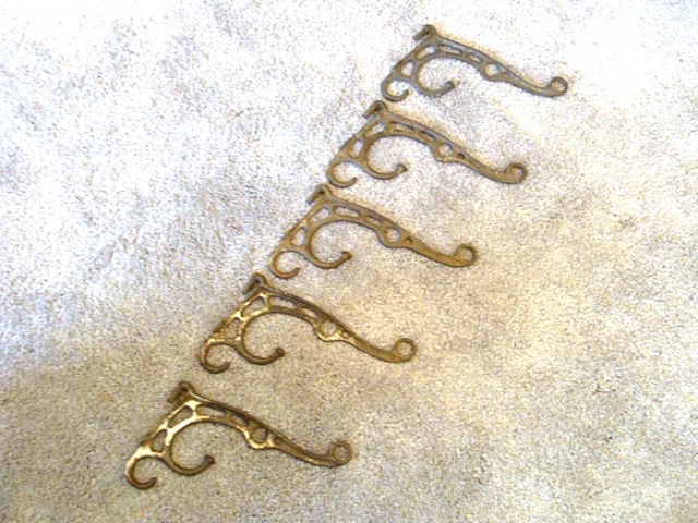 5 Antique Cast Iron HOOKS ONLY for Wall Hat Railway Coat Rack Home Cabin Office