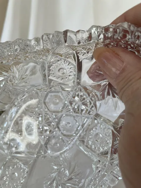 Vintage American Brilliant Depression Glass Diamond Shaped Candy Dish Small Bowl 4