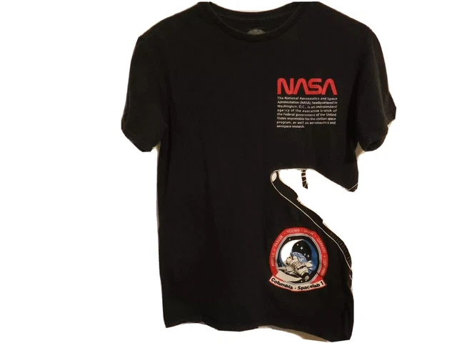 VTG 80'S RARE NASA Columbia SPACELAB 1 Shuttle Astronaut Double Sided Shirt Sm