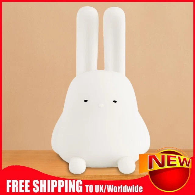 Folded Ear Rabbit Bedroom Night Light Silicone Cute Cartoon 1200mAh Rechargeable