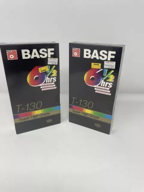 Lot Of 2 BASF T-130 VHS Super High Grade Blank Tape NEW and SEALED!