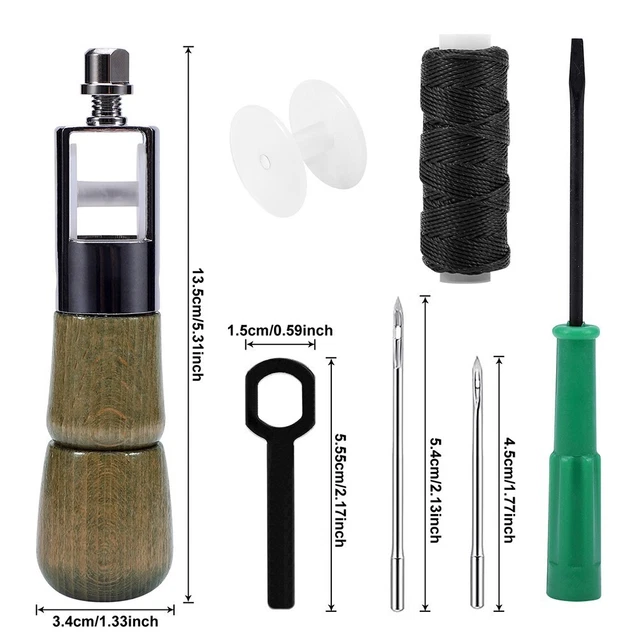 19Pcs Outils en Cuir Bricolage à main à coudre Kit outil de poinçon