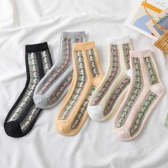 5 Pairs women cotton socks Chaussette Mi-mollet Filles Chaussettes Chaussettes P