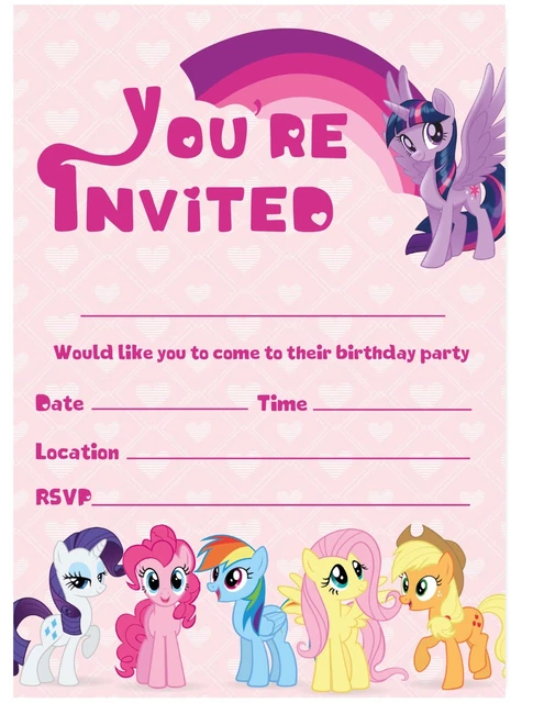 MY LITTLE PONY Birthday Party Invitations Invites Children Girls Pink MY LITTLE PONY Birthday Party Invitations Invites Children Girls Pink