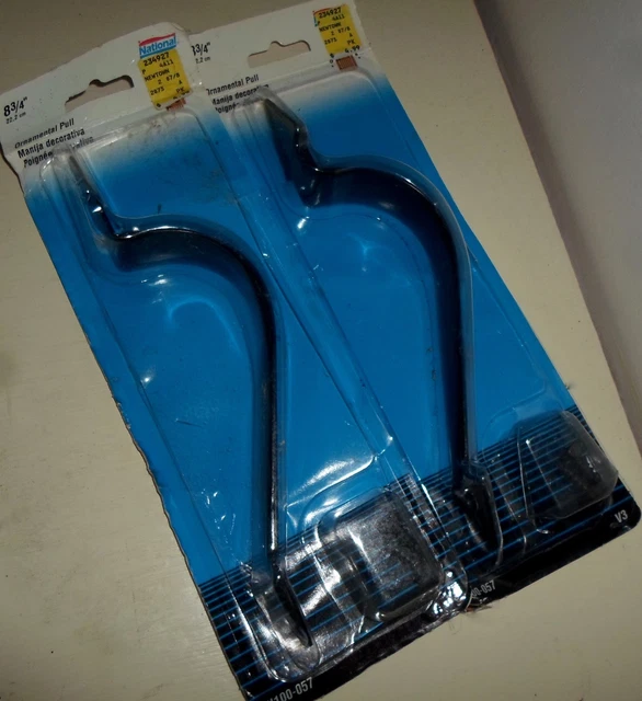 Two Nib Black Wrought Iron Door Pulls