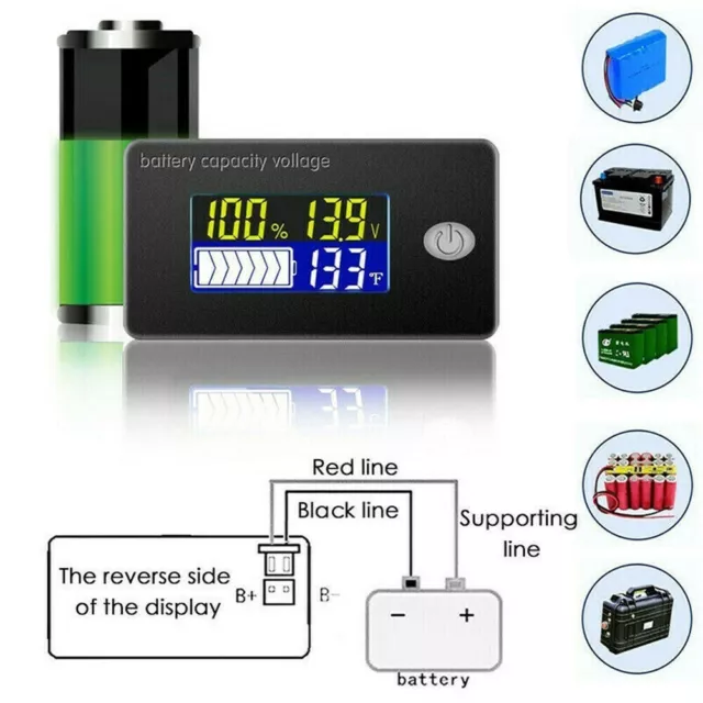 Indicateur Daffichage De Létat De La Capacité De La Batterie LCD Numérique 12V