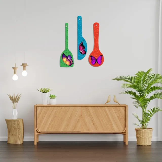 Schöne Schmetterling Kunst Holz Wand Aufhänger Löffel für Heimbüro Dekor Set Mit 2
