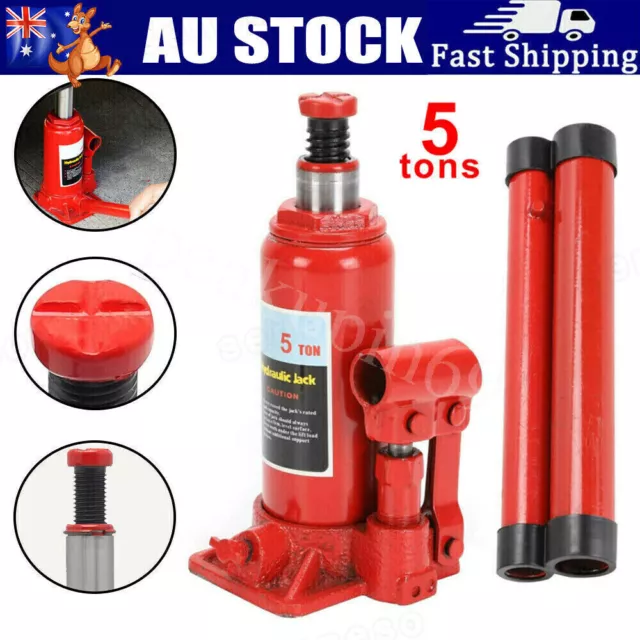 5 Ton Hydraulic Bottle Jack Lift Car Lifting Tool Truck Caravan Van SUV 4WD 1-3X