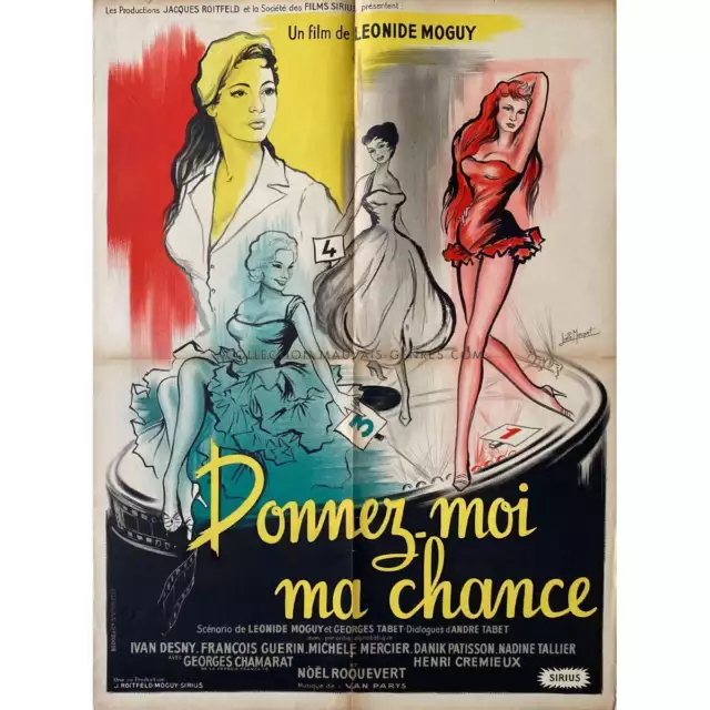 DONNEZ-MOI MA CHANCE Affiche de film Litho - 60x80 cm. - 1957 - Michèle Mercier,
