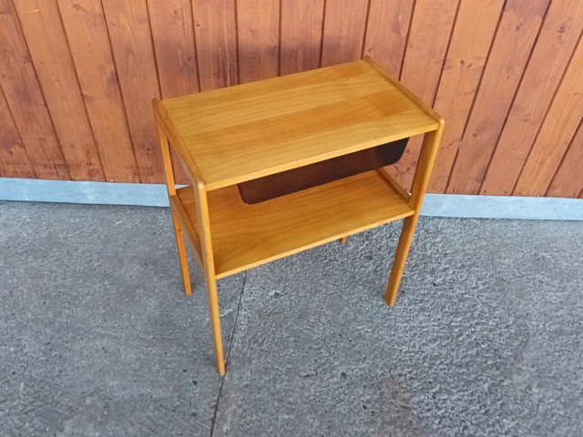 60er Mesa Auxiliar Mesa Con Cajón Cómoda Vintage Danesa Retro Aparador 60s