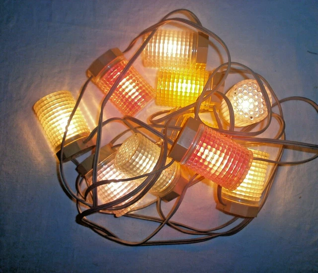BUNTE DDR NARVA Lichterkette Partybeleuchtung Partylicht 10 Lampen 220 V 70er EUR 44,44
