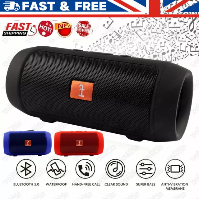 40W Portable Wireless Bluetooth Speaker Stereo Bass Loud USB AUX Cable FM  Gift