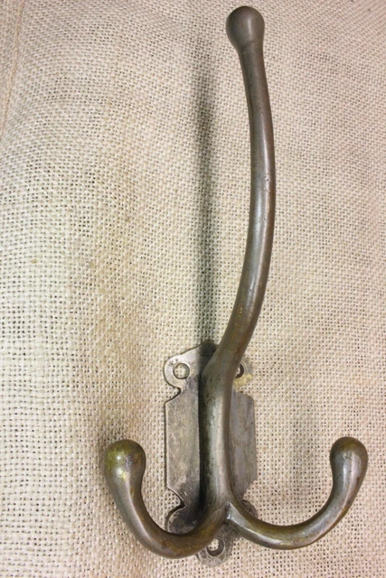Old Bath Robe Coat Hook Hanger Claw Foot Tub Era Bathroom Vintage Nickel Brass
