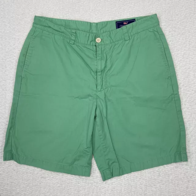 Vineyard Vines Shorts Men's 34 Whale Club Short Chino Green Cotton Twill