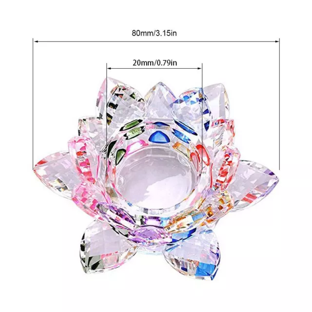 Crystal Glass Lotus Flower Candle Holder Candlestick Home Decor Tea Light UK