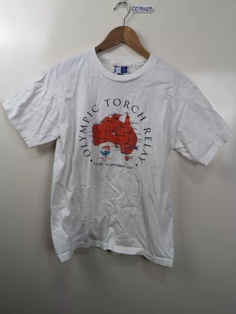 Vintage Bonds Sydney Olympic Torch Relay Graphic T-shirt 2000 Size S