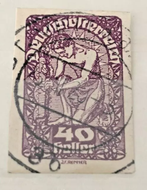 Freimarke von 1919, 40 Heller Deutschösterreich Kaiserreich gestempelt