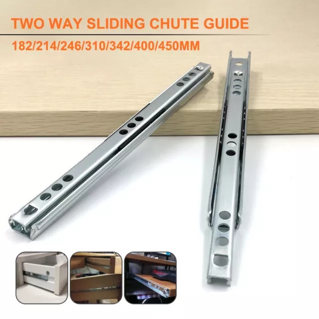 5Pairs Telescopic Metal Ball Bearing Drawer Runners Slides 246mm 310mm 342mm 2