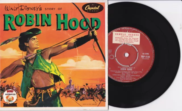 Robin Hood walt Disney's Story Of 7' Vinyl Record /