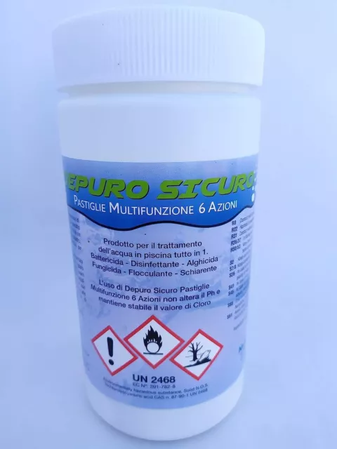 Naturii Cloro Pastillas Multifunción 20gr, Bactericida Algicida Bleach, 1kg
