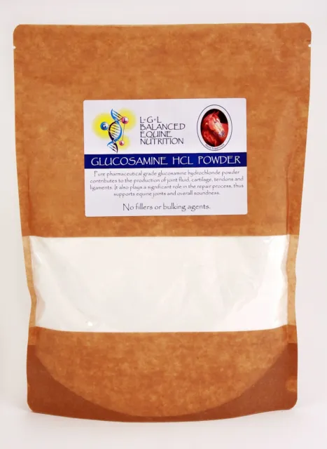 Pure Glucosamine HCL powder 1kg - mobility joint support movement horses equine