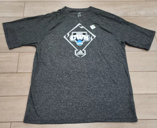 New Adidas Men's College World Series CWS Gray Medium ClimaLite Shirt NCAA