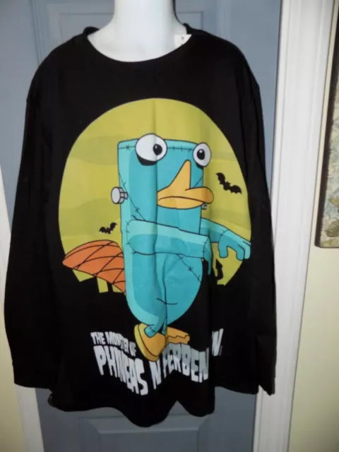 Old Navy Phineas N Ferb The Monsters Of Ferbenstein LS Black Shirt Size L Youth