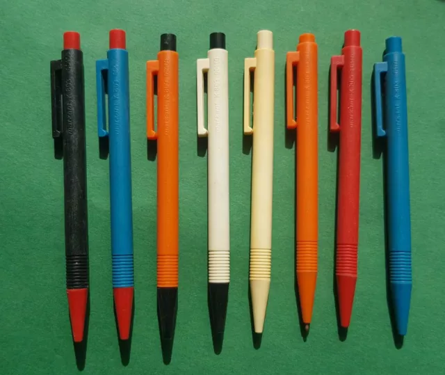 8 original DDR Kugelschreiber markant K803 weiß blau rot schwarz orange Kuli