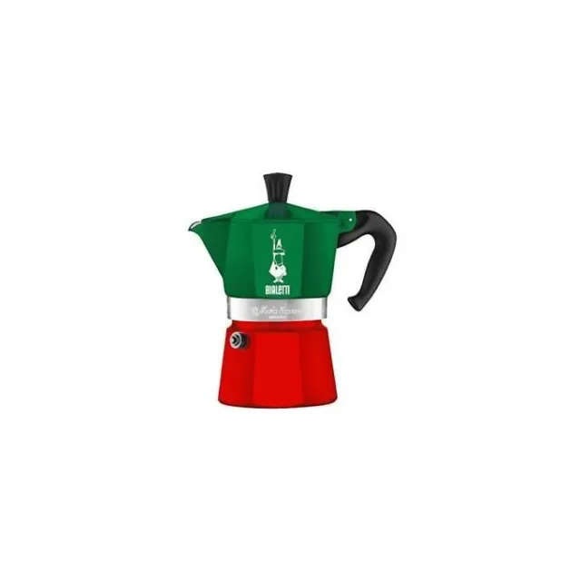 Bialetti Moka Express Italia Collection Cafetière Tricolore en Aluminium 3 Tass